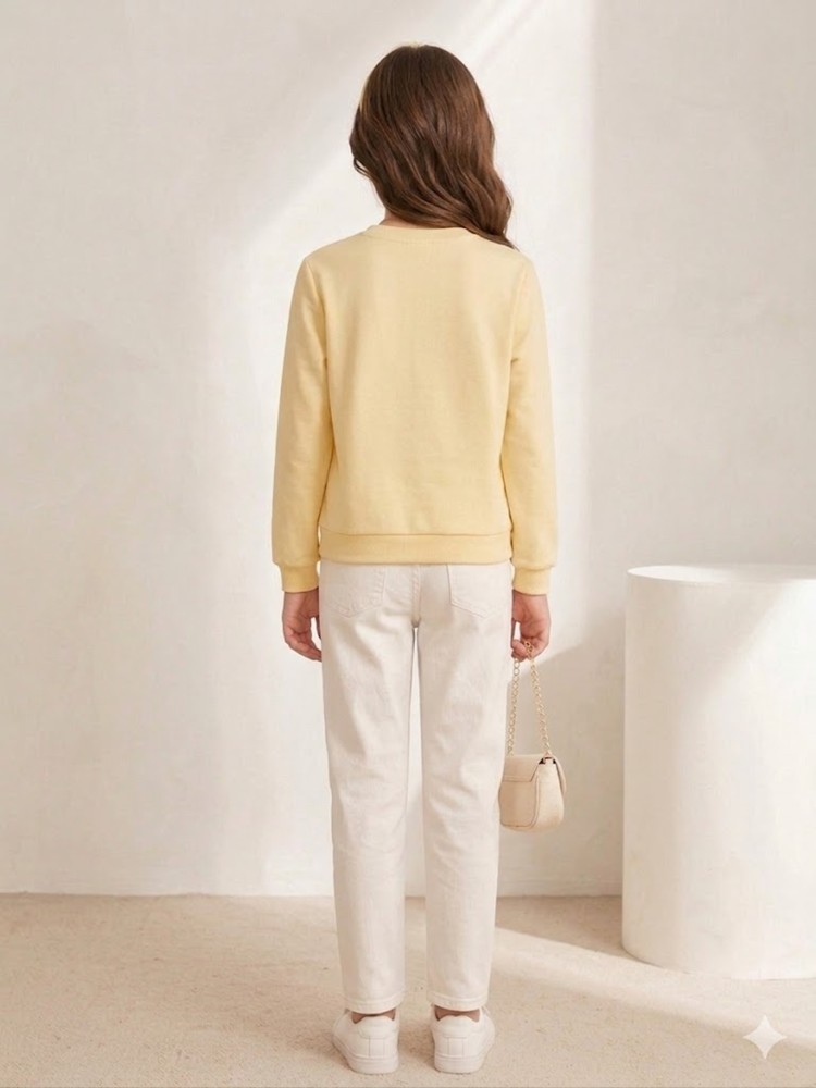 Kız Çocuk Sarı Sweatshirt görsel 4