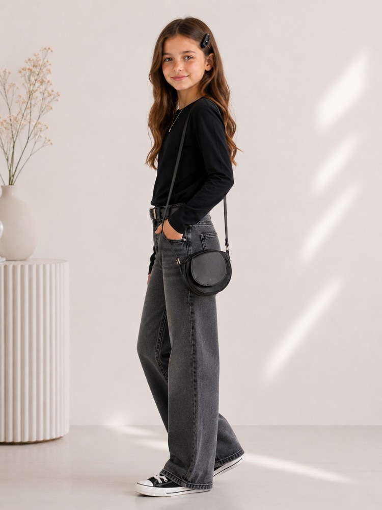 Kız Çocuk Siyah Sweatshirt görsel 3