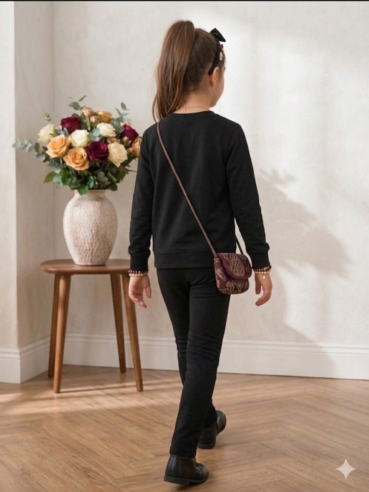 Kız Çocuk Siyah Sweatshirt görsel 4