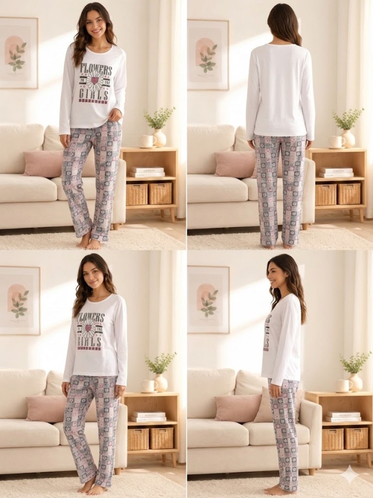 Kadın Beyaz Pijama Takımı görsel 4