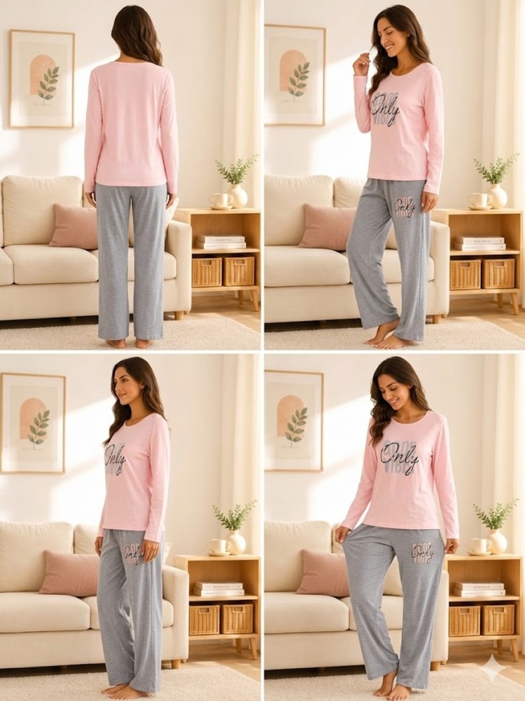 Kadın Pudra Pijama Takımı görsel 4