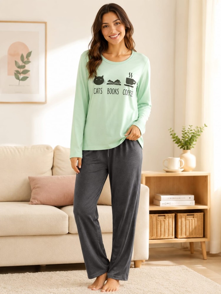 Kadın Yeşil Pijama Takımı