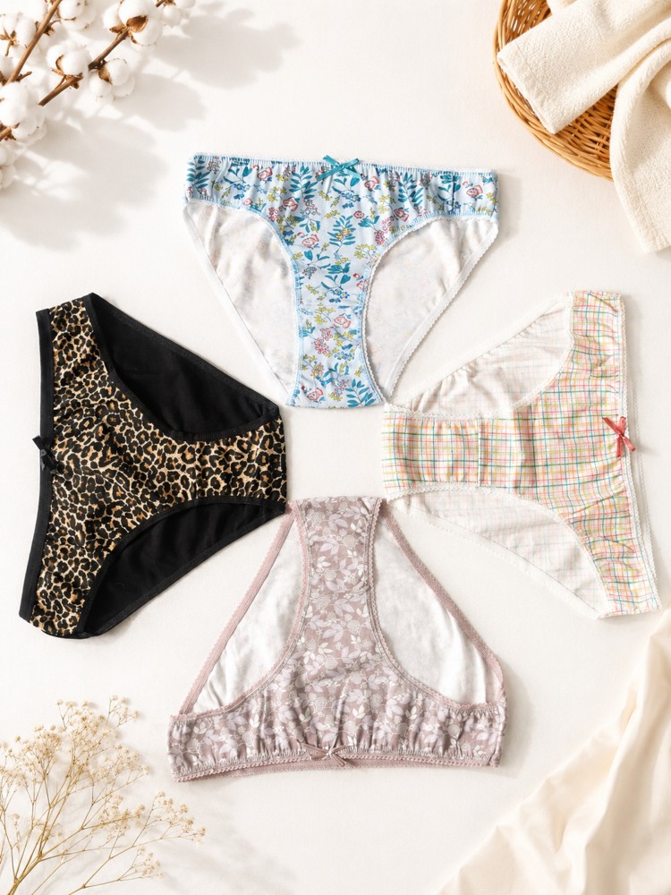 Kadın Renkli Pamuklu Bikini Külot 4 ' Lü Paket