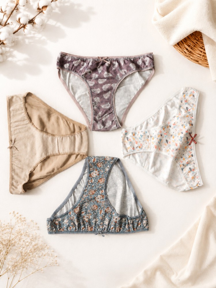 Kadın Renkli Pamuklu Bikini Külot 4 ' Lü Paket
