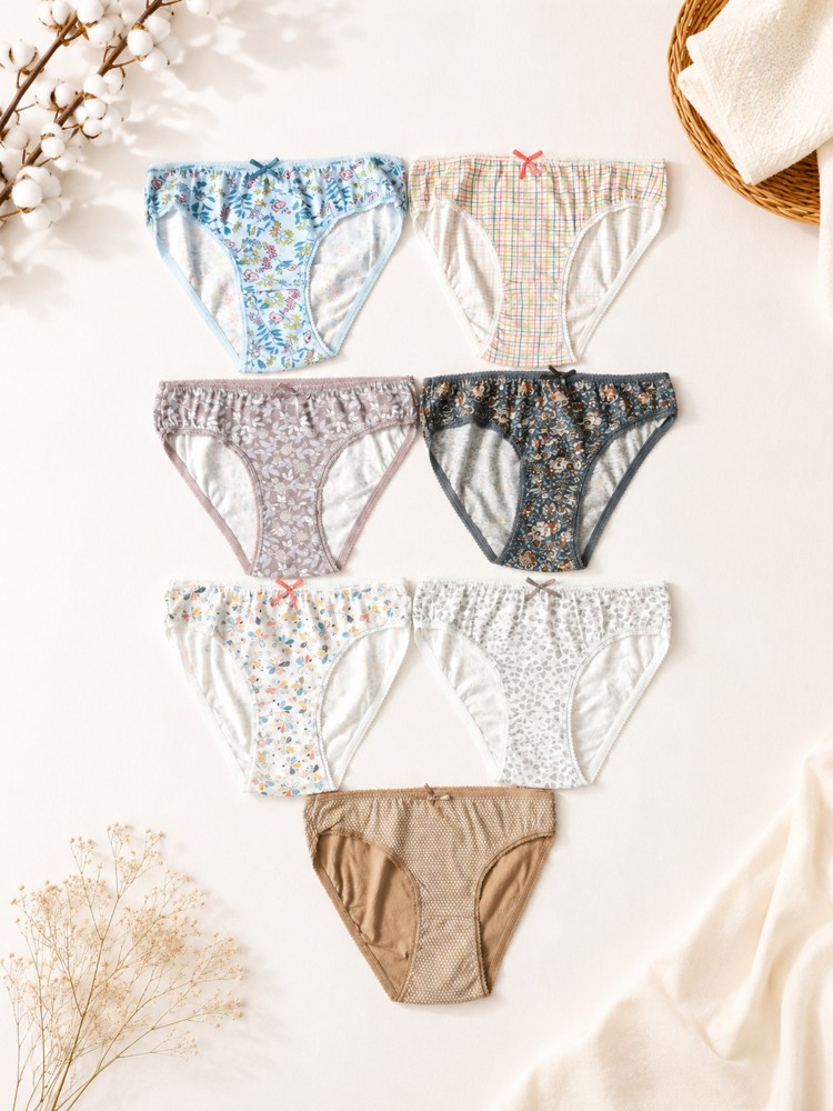 Kadın Renkli Pamuklu Bikini Külot 7 Li Paket