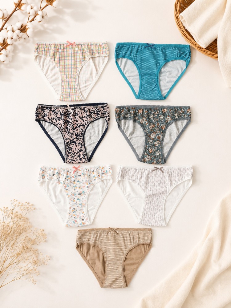 Kadın Renkli Pamuklu Bikini Külot 7 Li Paket