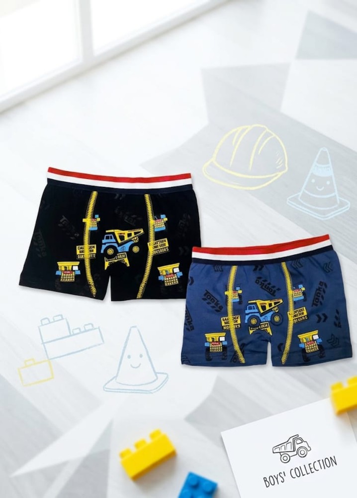 Erkek Çocuk Renkli Pamuklu Boxer 2 ' Li Paket