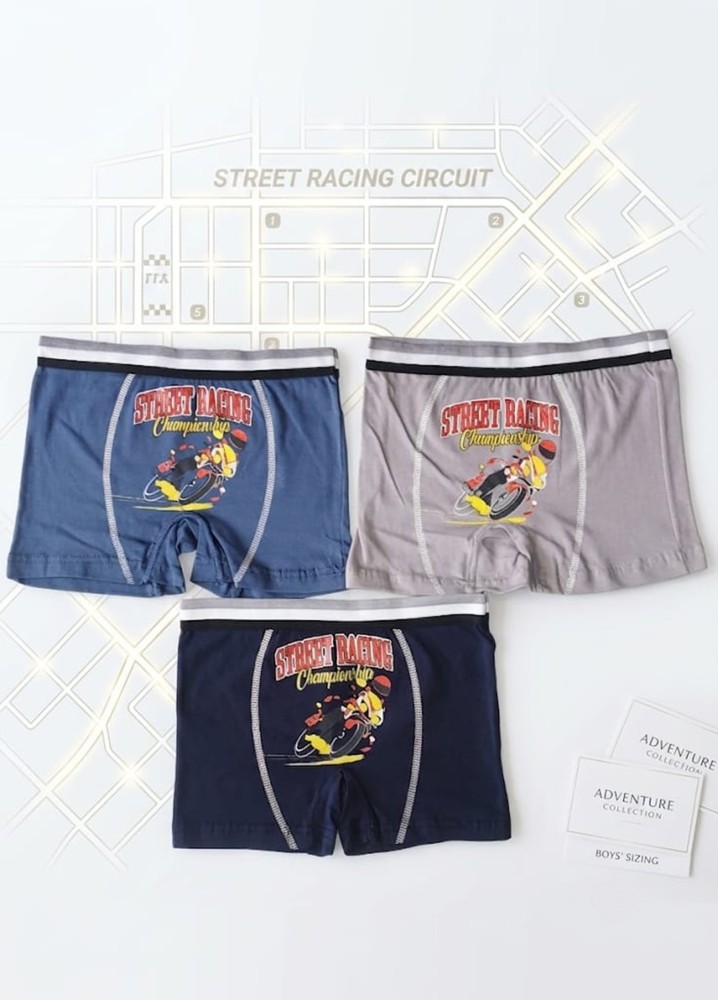 Erkek Çocuk Renkli Pamuklu Boxer 3 ' Lü Paket