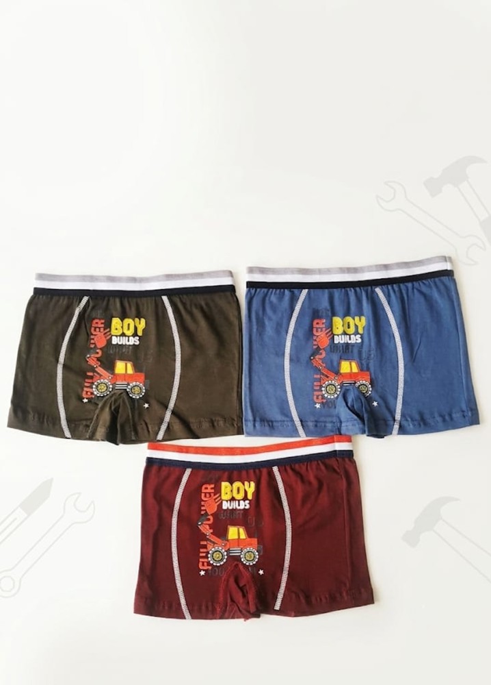 Erkek Çocuk Renkli Pamuklu Boxer 3 ' Lü Paket