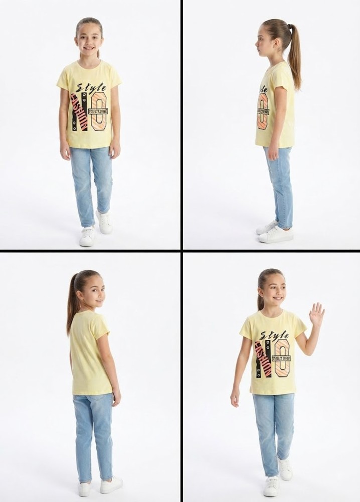 Kız Çocuk Sarı T-Shirt görsel 4