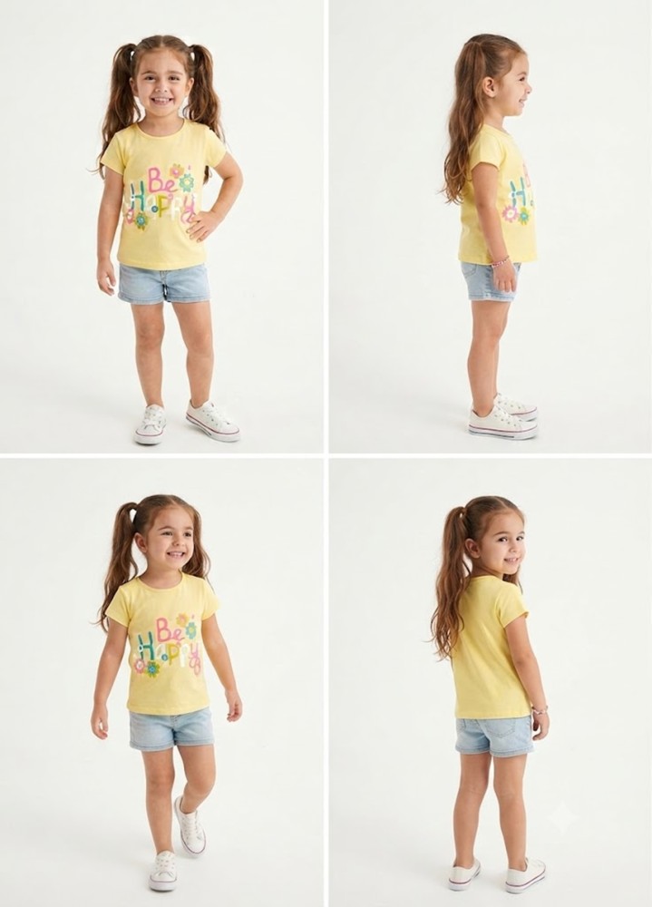 Kız Çocuk Sarı T-Shirt görsel 4