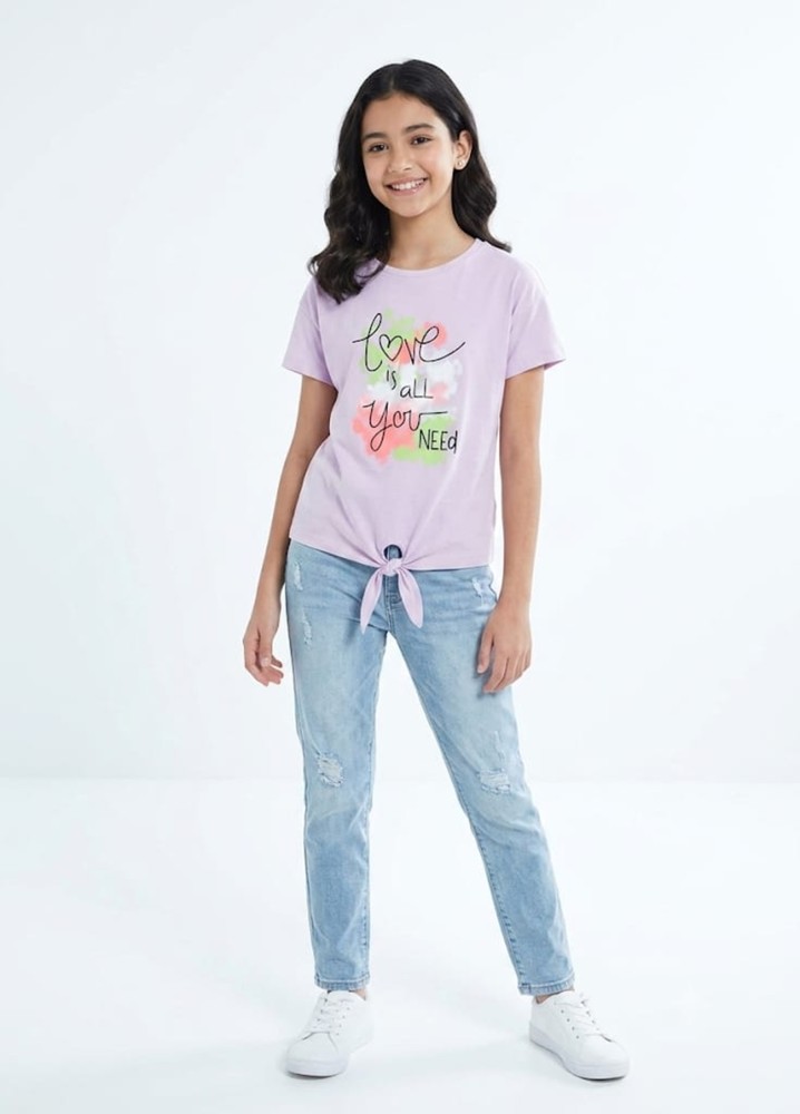 Kız Çocuk Mor T-Shirt