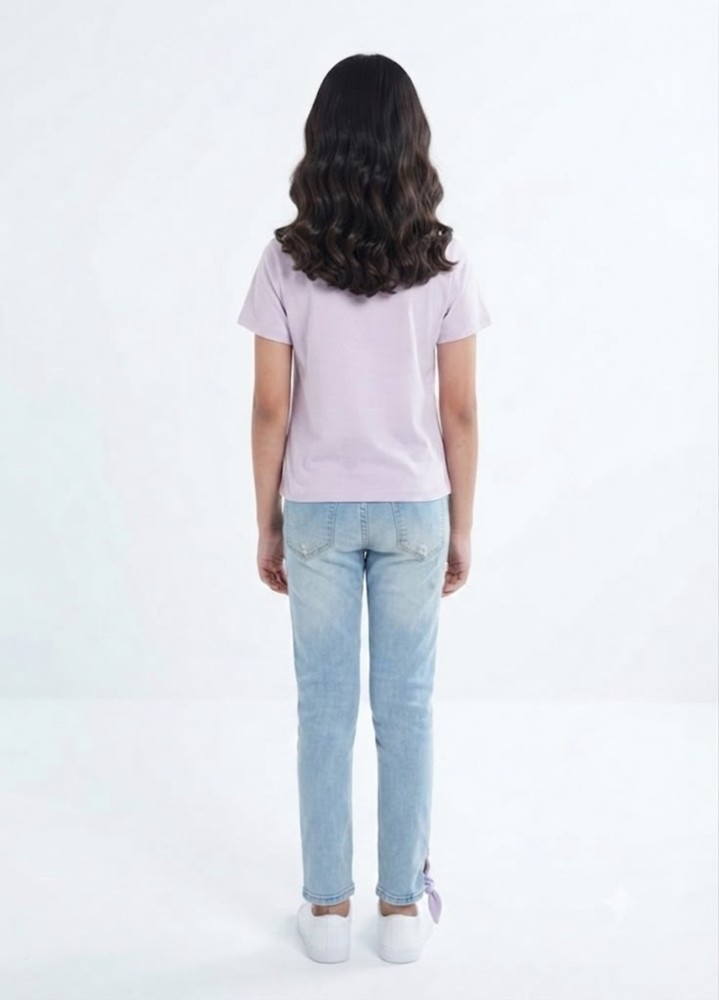 Kız Çocuk Mor T-Shirt görsel 3