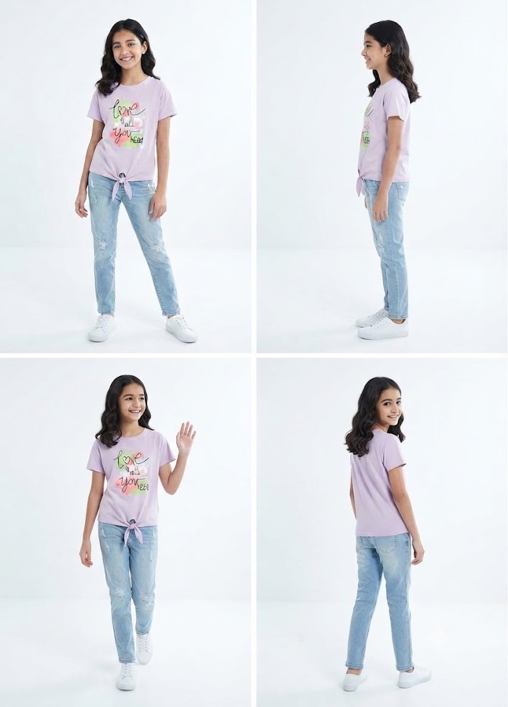 Kız Çocuk Mor T-Shirt görsel 4