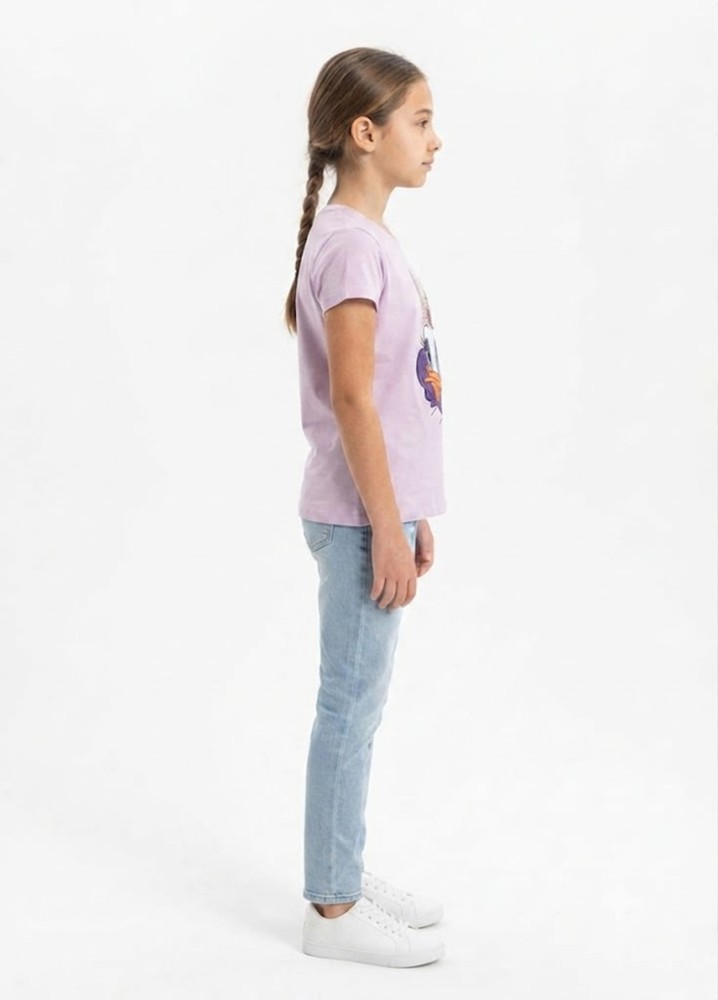 Kız Çocuk Mor T-Shirt görsel 2