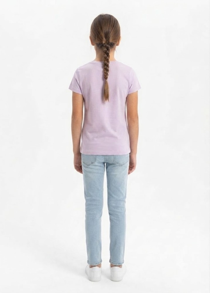 Kız Çocuk Mor T-Shirt görsel 3