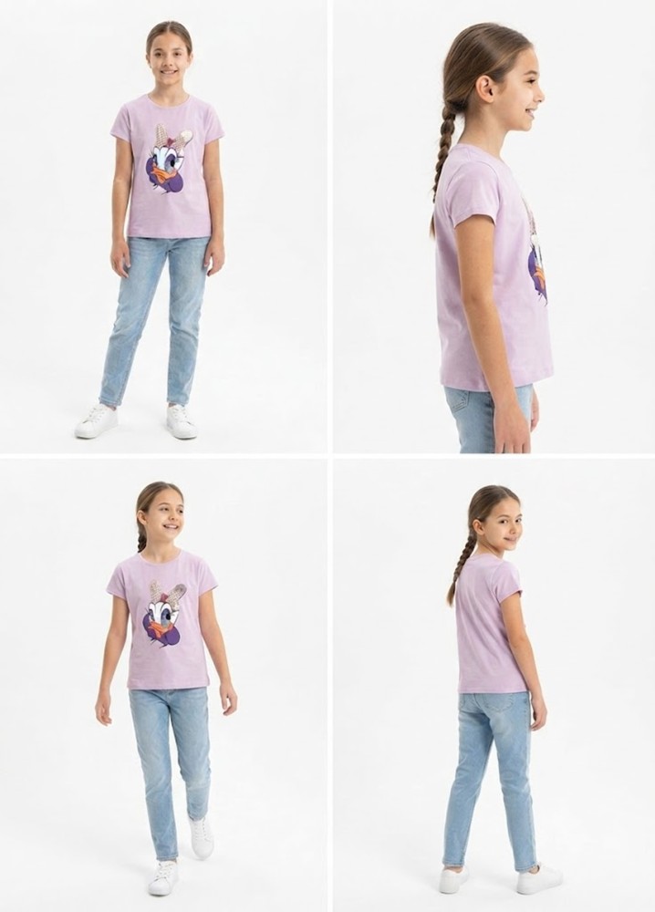 Kız Çocuk Mor T-Shirt görsel 4