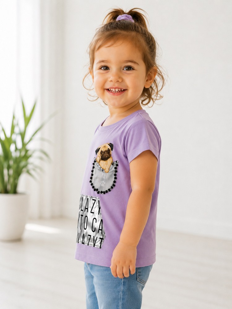 Kız Çocuk Mor T-Shirt görsel 2
