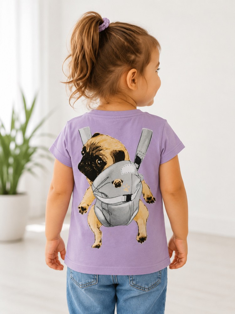 Kız Çocuk Mor T-Shirt görsel 3