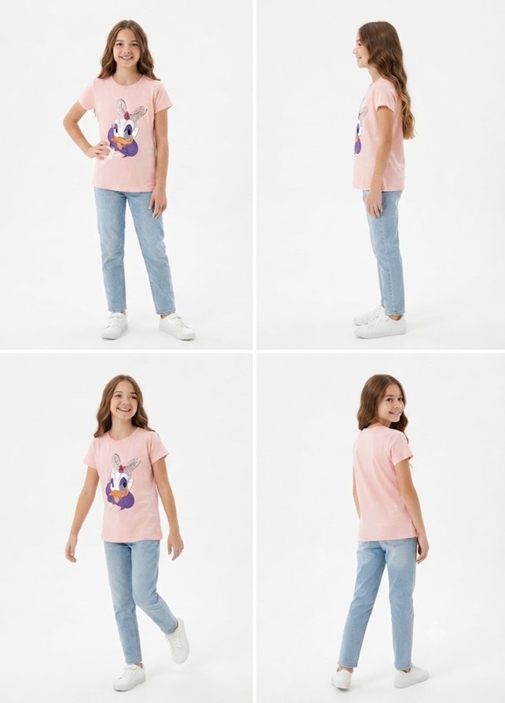 Kız Çocuk Pembe T-Shirt görsel 4