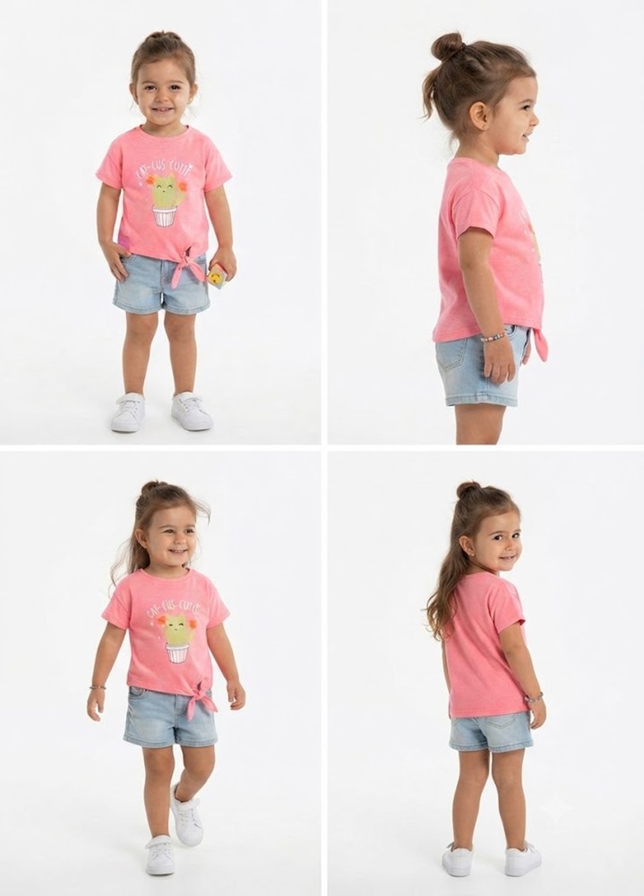 Kız Çocuk Pembe T-Shirt görsel 4