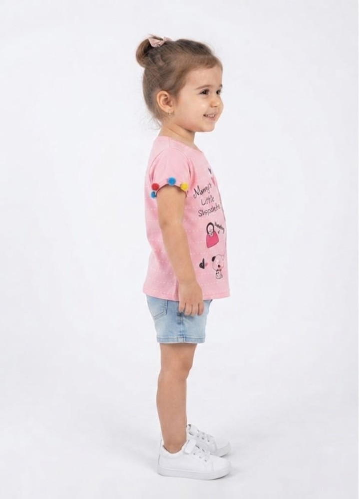 Kız Çocuk Pembe T-Shirt görsel 2