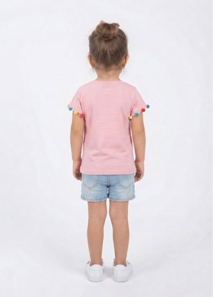 Kız Çocuk Pembe T-Shirt görsel 3