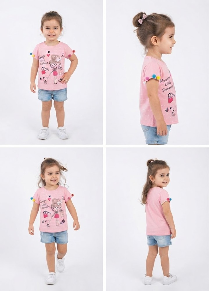 Kız Çocuk Pembe T-Shirt görsel 4