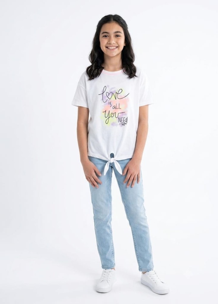 Kız Çocuk Beyaz T-Shirt