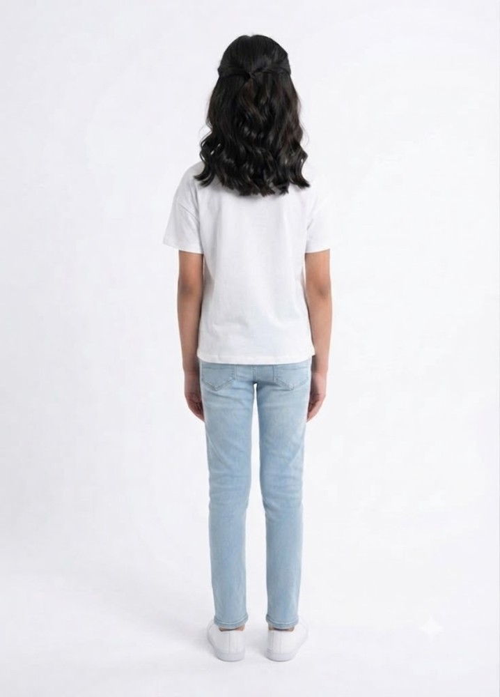 Kız Çocuk Beyaz T-Shirt görsel 3