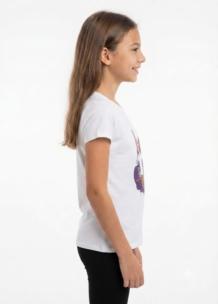 Kız Çocuk Beyaz T-Shirt görsel 2