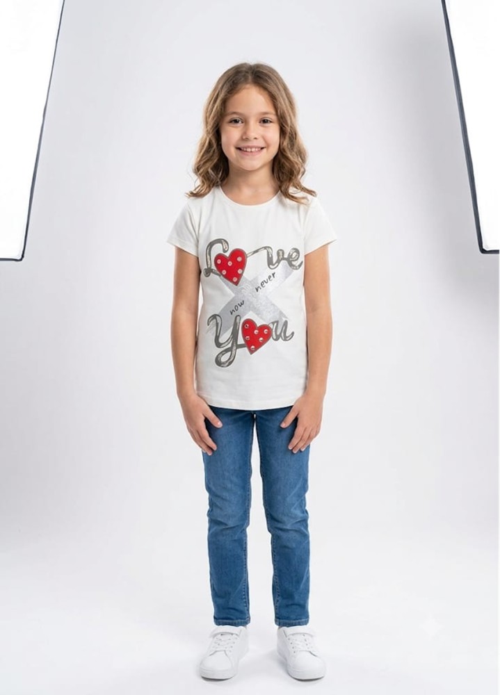 Kız Çocuk Beyaz T-Shirt