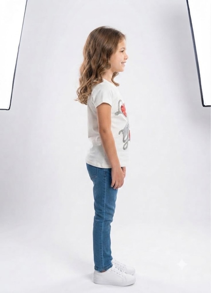 Kız Çocuk Beyaz T-Shirt görsel 2