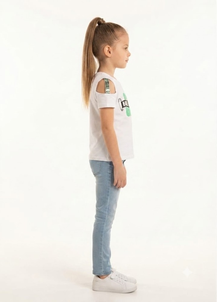 Kız Çocuk Beyaz T-Shirt görsel 2