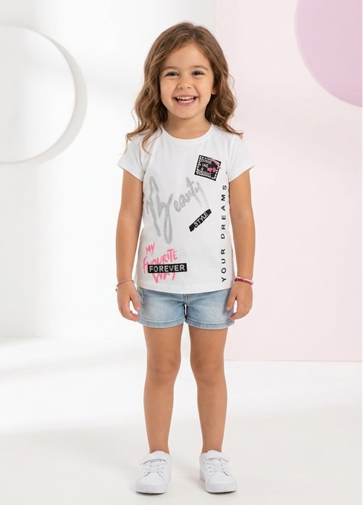Kız Çocuk Beyaz T-Shirt