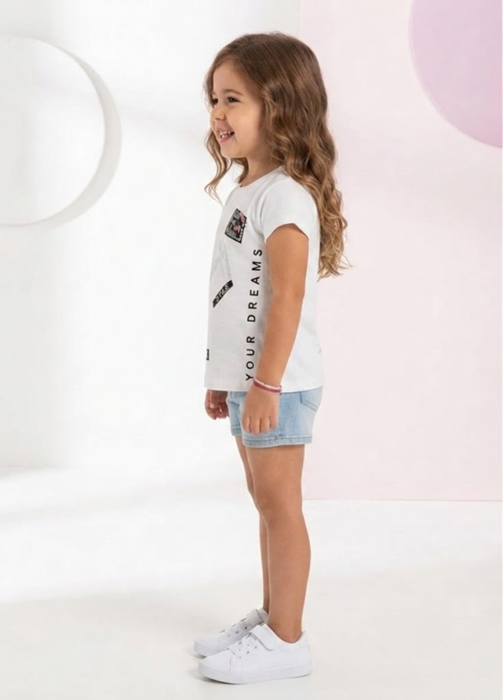 Kız Çocuk Beyaz T-Shirt görsel 2