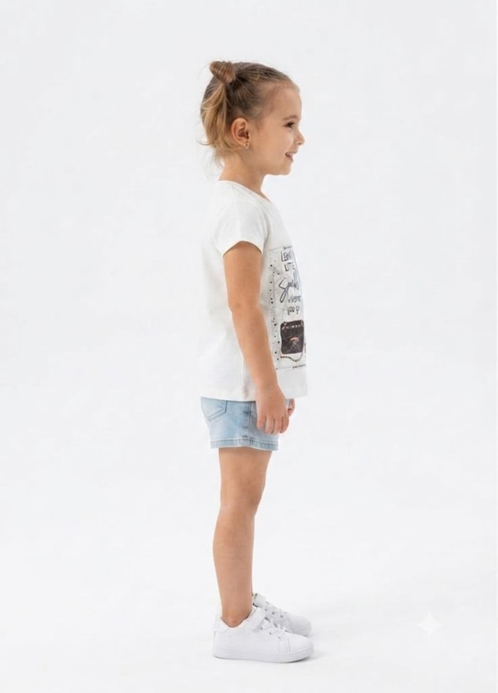 Kız Çocuk Beyaz T-Shirt görsel 2