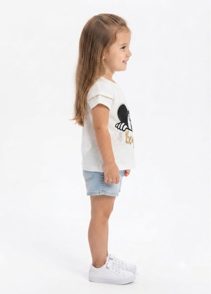 Kız Çocuk Beyaz T-Shirt görsel 2