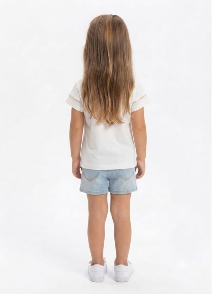 Kız Çocuk Beyaz T-Shirt görsel 3
