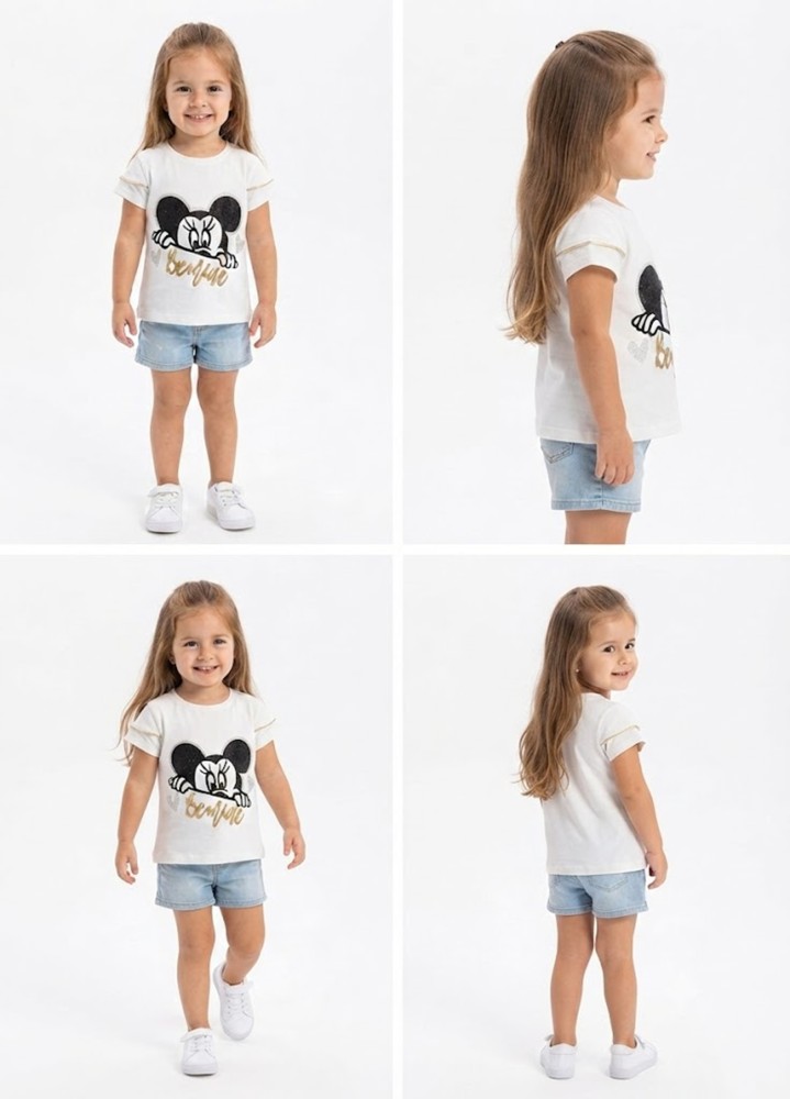 Kız Çocuk Beyaz T-Shirt görsel 4