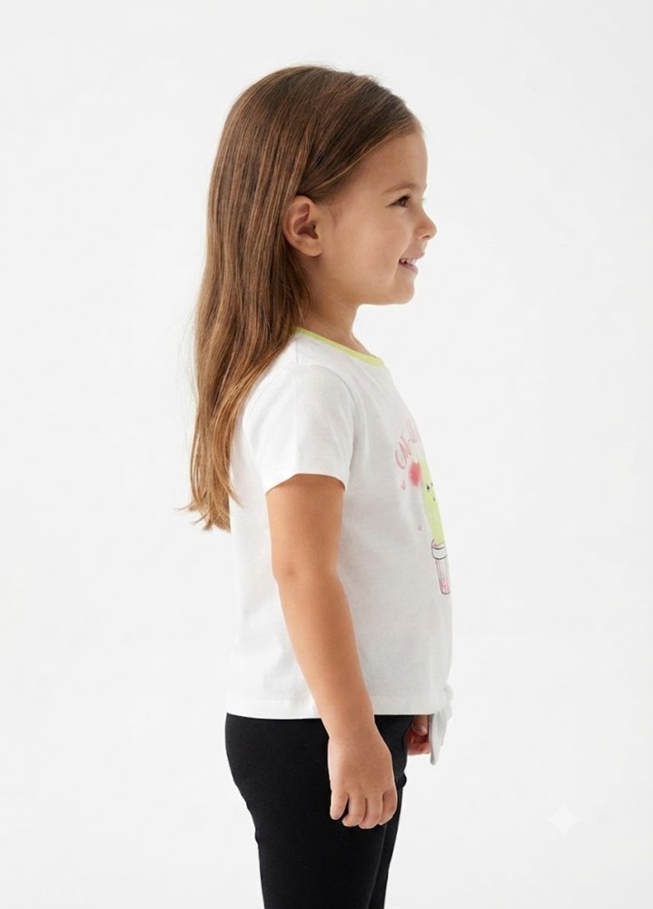 Kız Çocuk Beyaz T-Shirt görsel 2