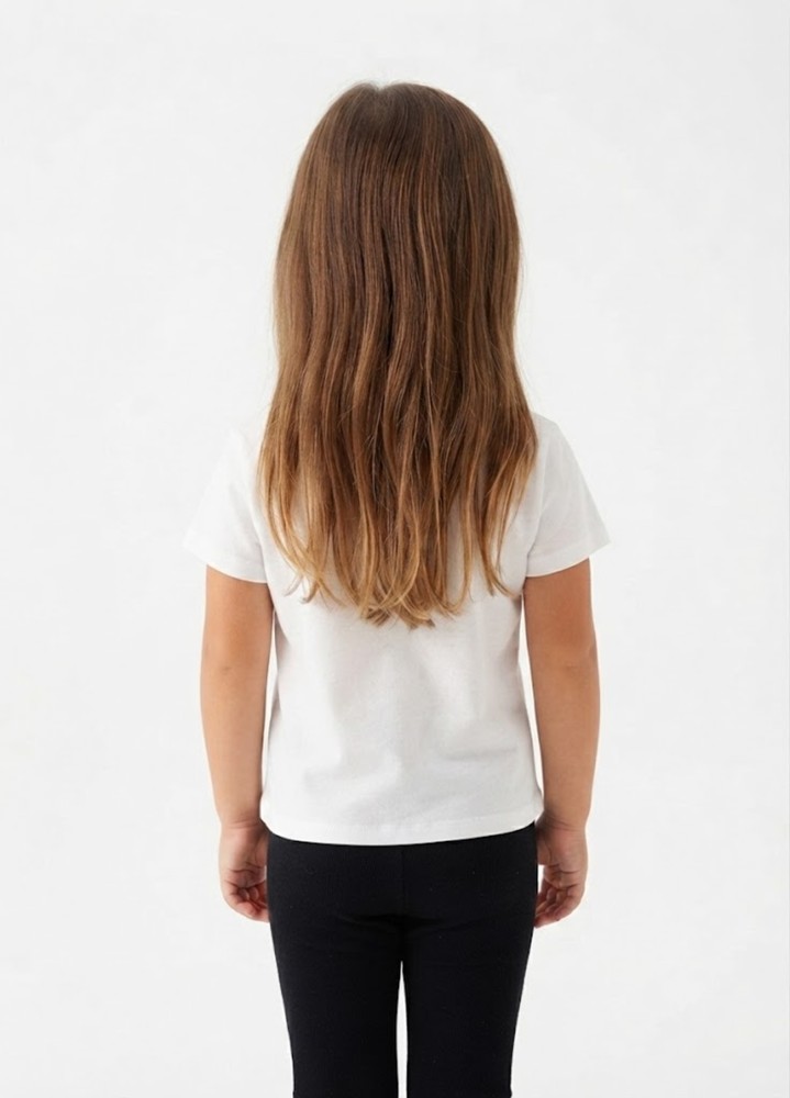 Kız Çocuk Beyaz T-Shirt görsel 3