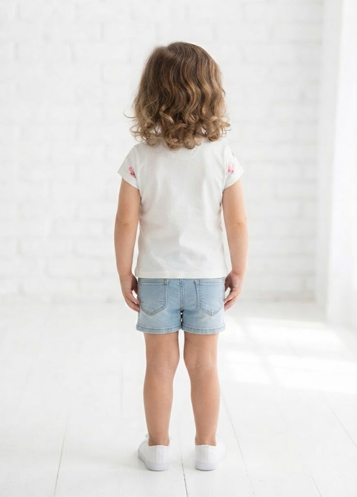 Kız Çocuk Beyaz T-Shirt görsel 3