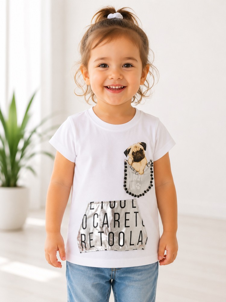 Kız Çocuk Beyaz T-Shirt