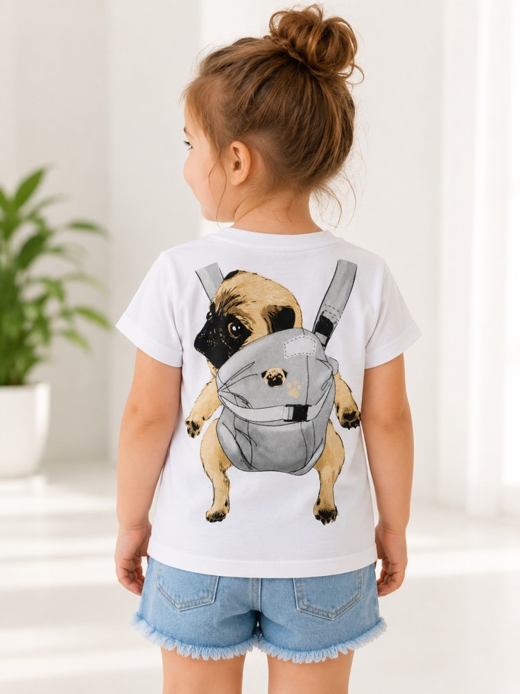 Kız Çocuk Beyaz T-Shirt görsel 3
