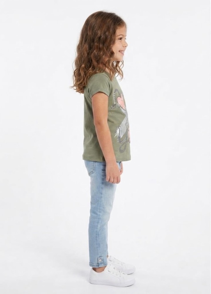 Kız Çocuk Haki T-Shirt görsel 2