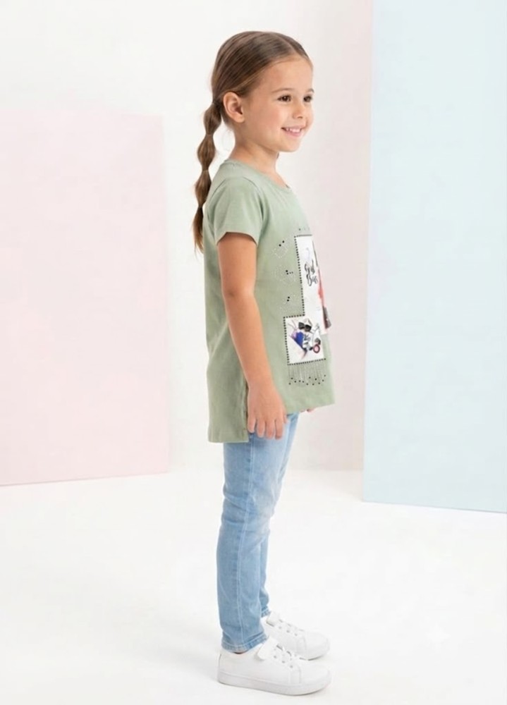 Kız Çocuk Yeşil T-Shirt görsel 2