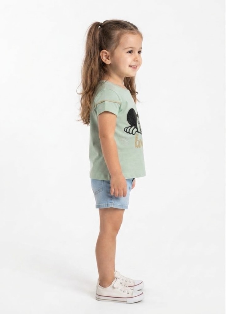 Kız Çocuk Yeşil T-Shirt görsel 2