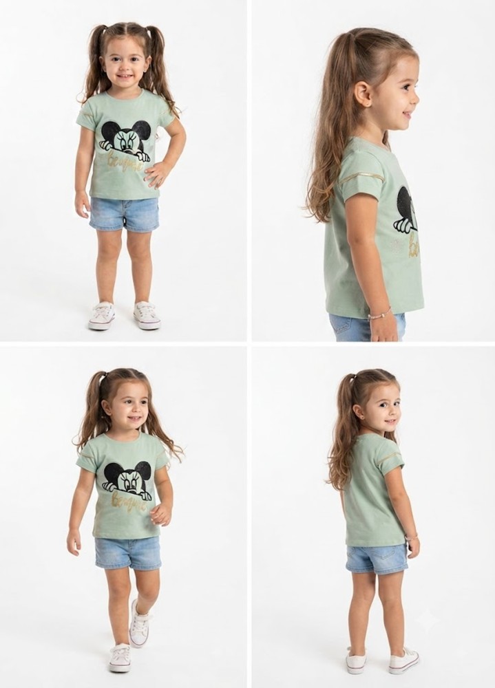 Kız Çocuk Yeşil T-Shirt görsel 4