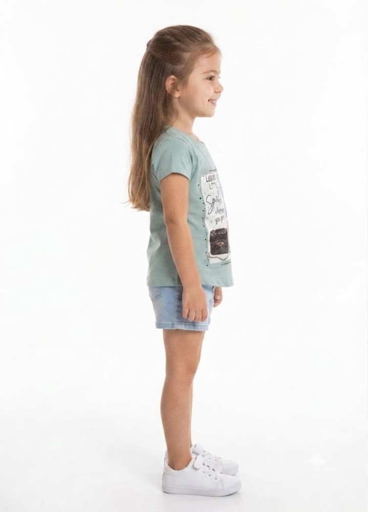 Kız Çocuk Yeşil T-Shirt görsel 2